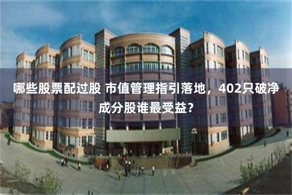 哪些股票配过股 市值管理指引落地，402只破净成分股谁最受益？
