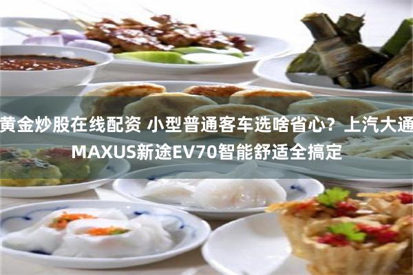 黄金炒股在线配资 小型普通客车选啥省心？上汽大通MAXUS新途EV70智能舒适全搞定