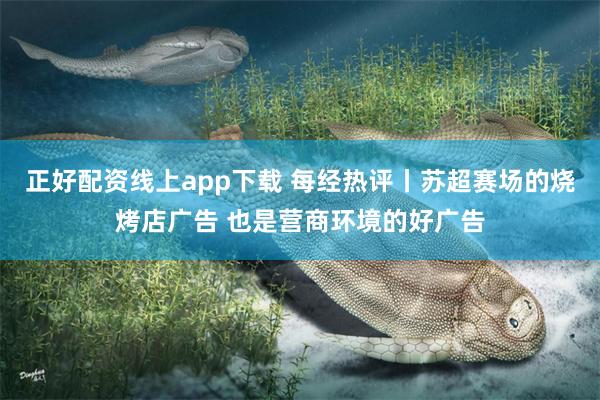 正好配资线上app下载 每经热评丨苏超赛场的烧烤店广告 也是营商环境的好广告